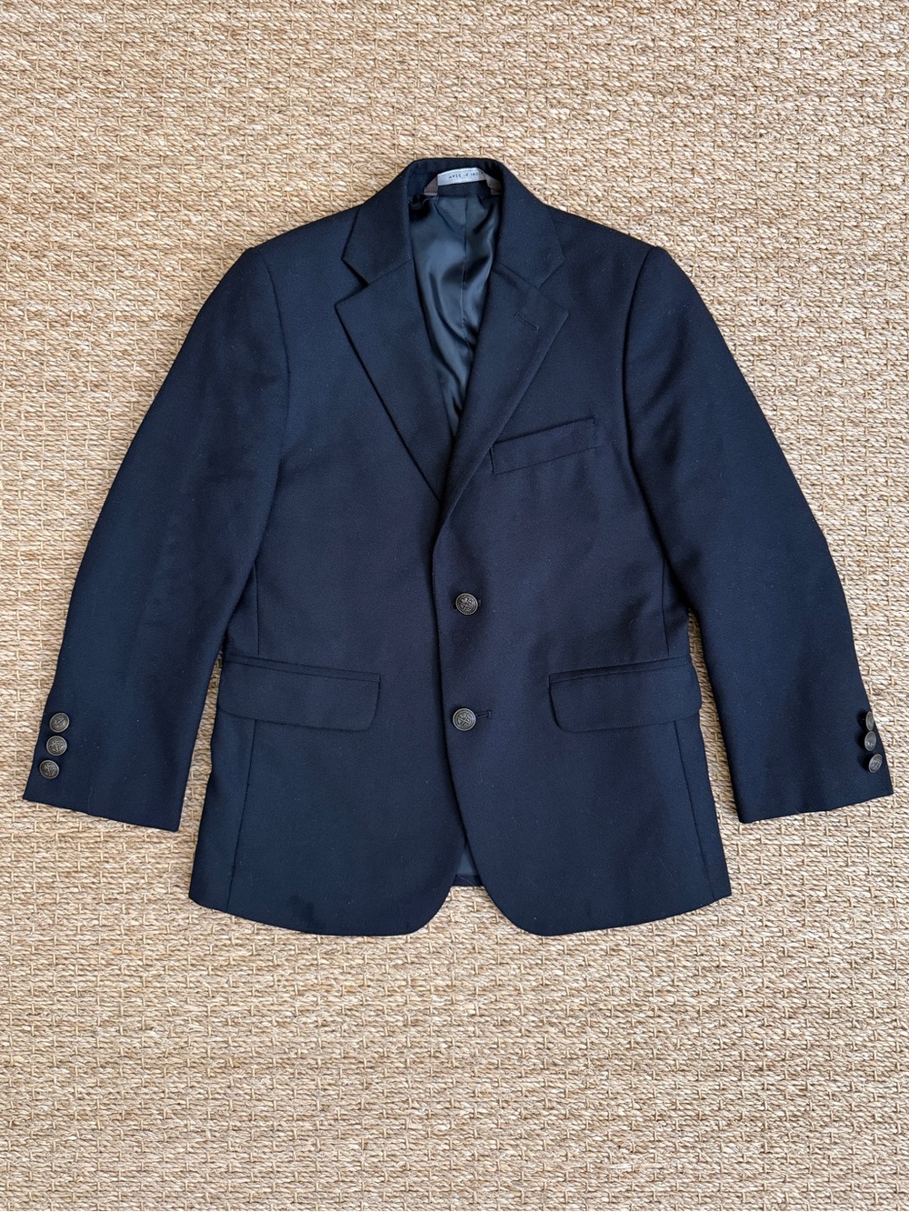Nordstrom Boys Wool Blend Dark Navy Two-Button Sport Coat Blazer Size 8